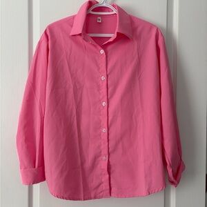 Bright Pink Button-Up Shirt